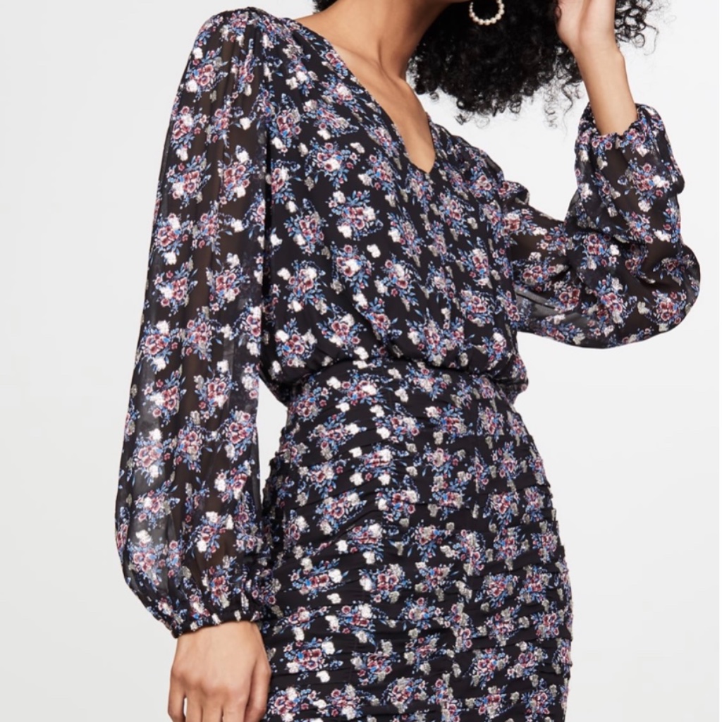 Shoshanna Olaya Dress - Jet / Pink / Silver - Size 2 - Retail $405 Nwt